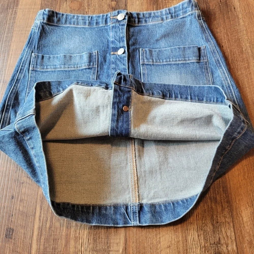 Lucky Brand Button Front Denim Skirt